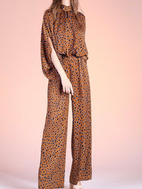 Camel Print High Neck Jumpsuit