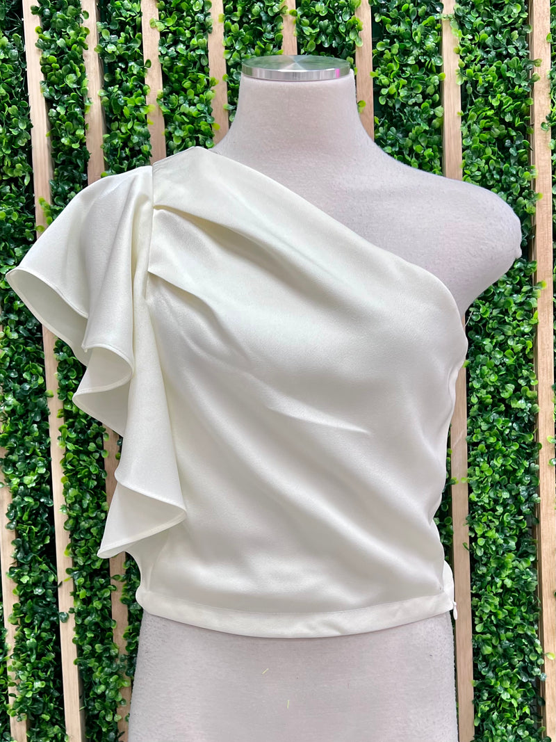 Ruffled One Shoulder Top