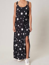 Black Star Print Maxi Dress