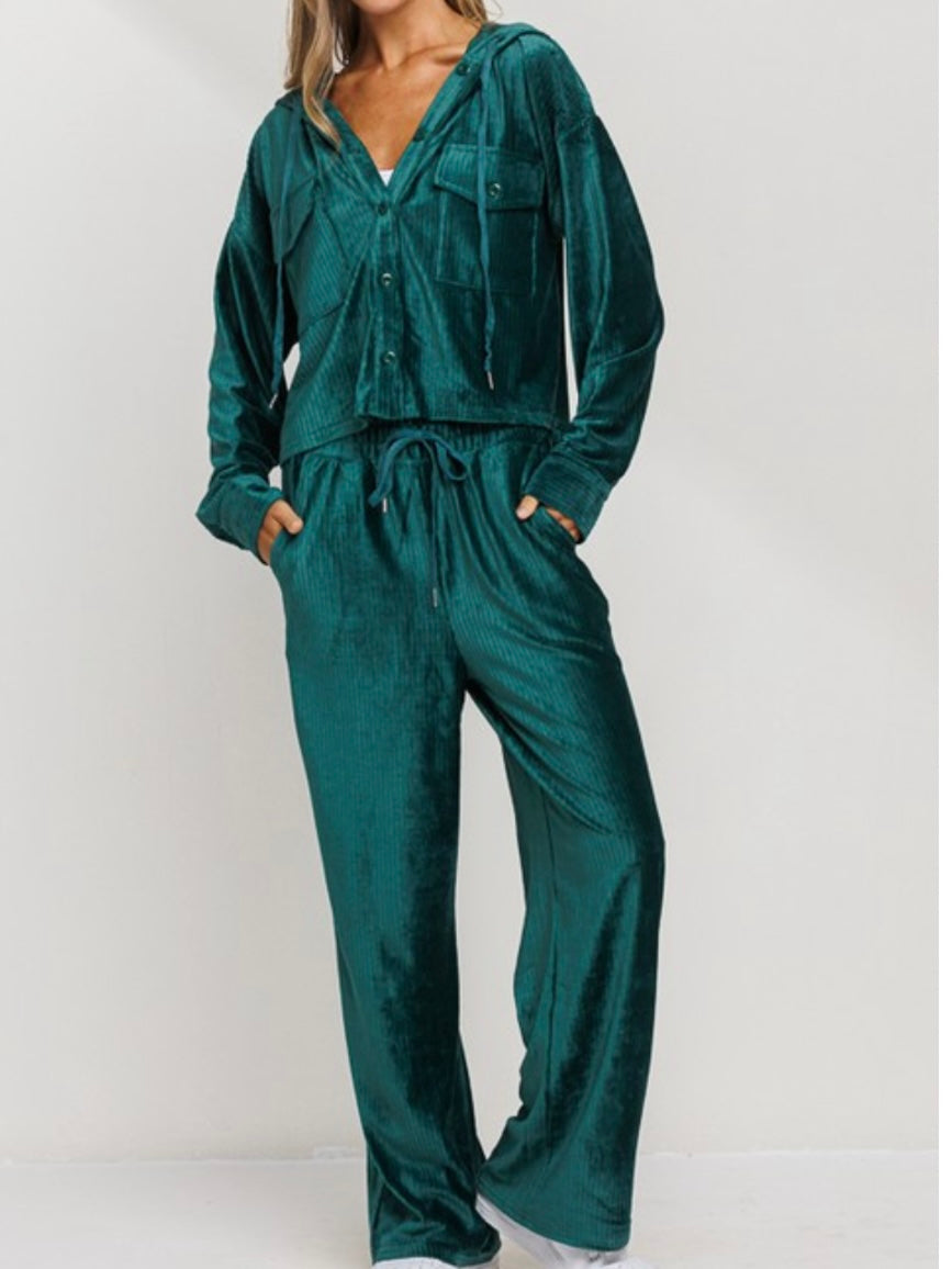 Hunter Green Knit Corduroy Set