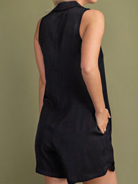 Black Sleeveless Loose Fit Romper