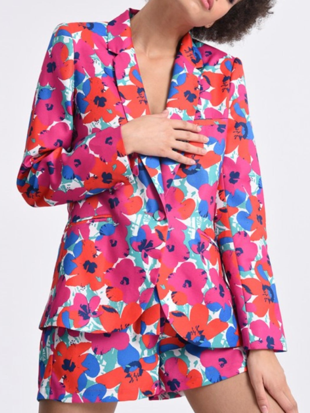 Fuchsia Floral Blazer