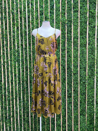 Olive Floral Midi Skirt
