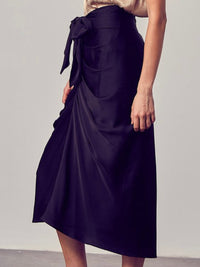Elegant Front Tie Midi Skirt