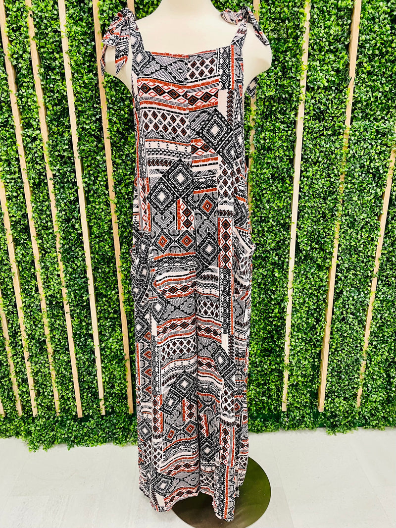 Aztec Print Loose Fit Jumpsuit