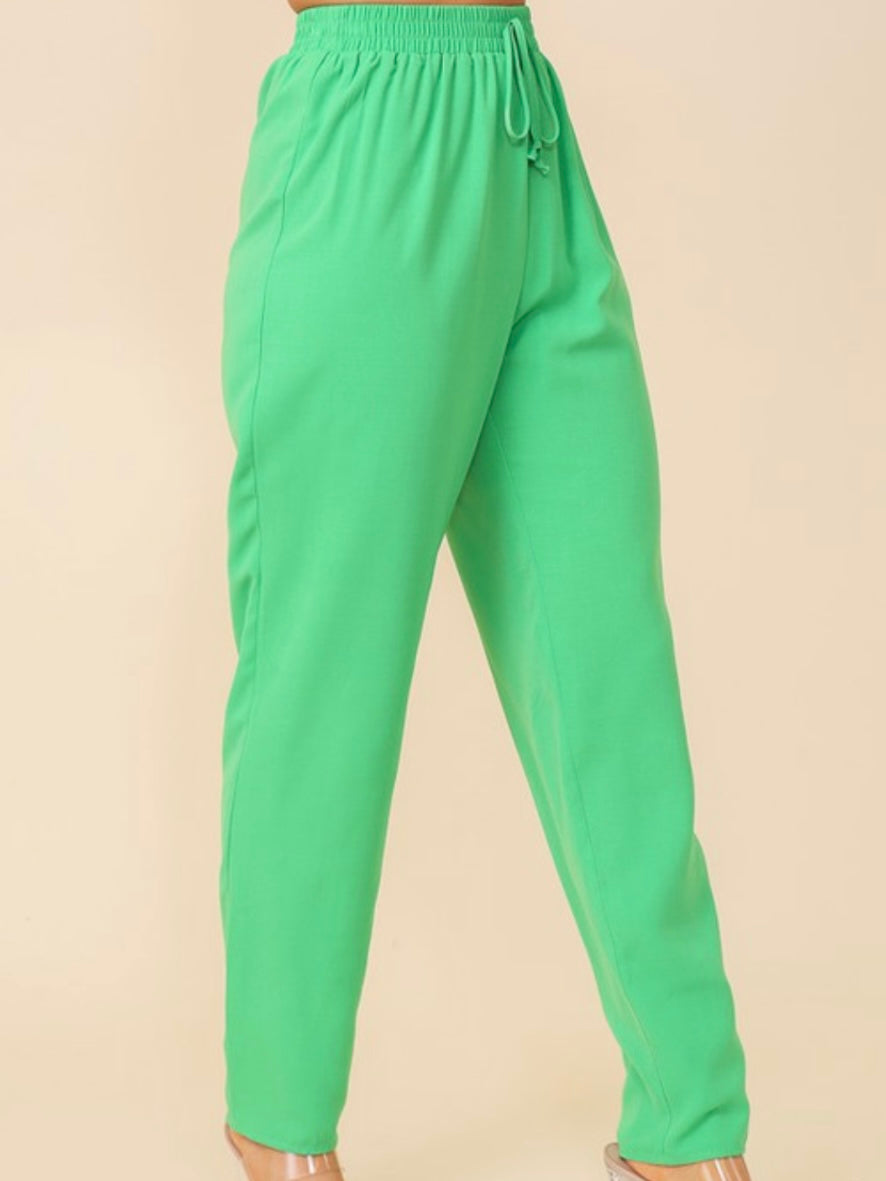 Elastic High Waisted Pants
