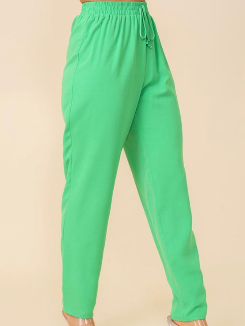 Elastic High Waisted Pants