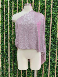 Metallic One Shoulder Top