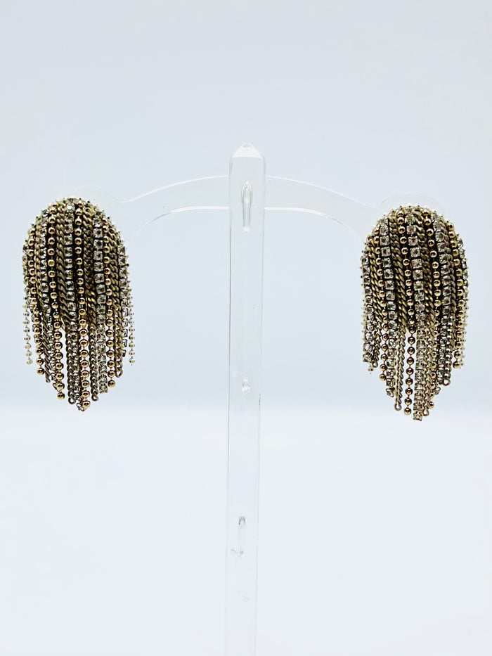 Delicate Rhinestone Fringe Earring