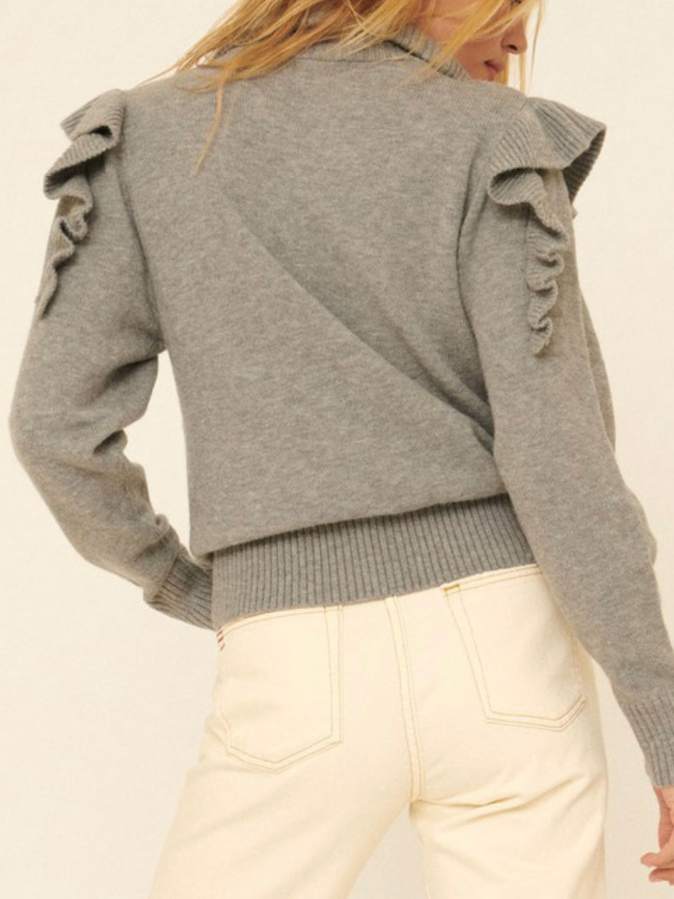 Ruffled Long Sleeve Sweater