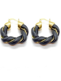 Twist of Luck Leather Hoop Earrings