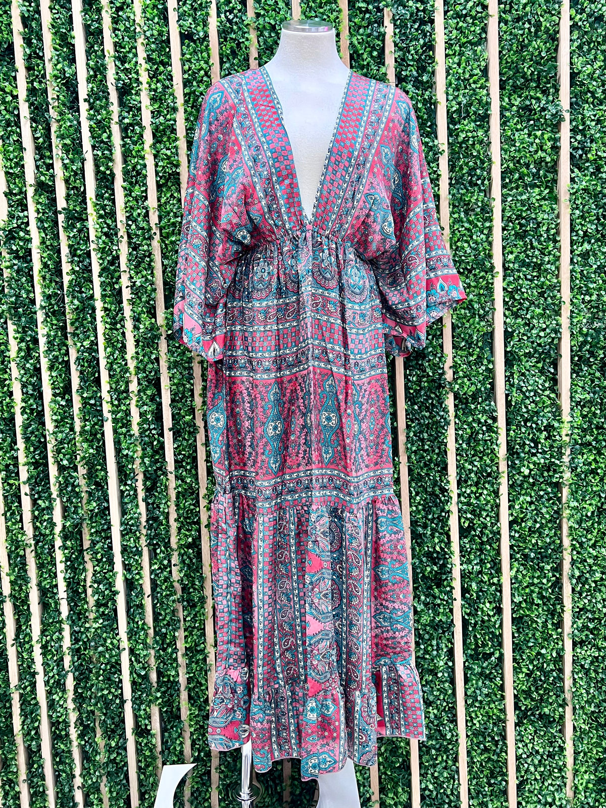 Boho Kimono Sleeve Maxi