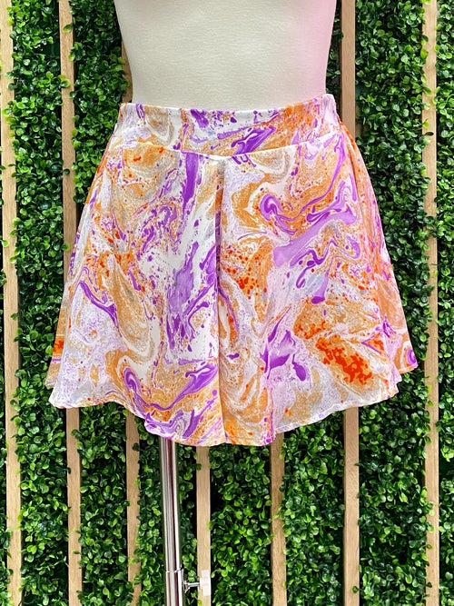 Lilac Orange Marble Shorts