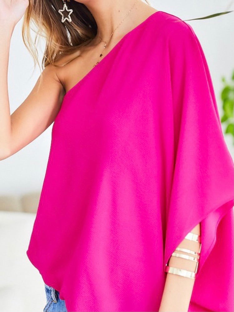 Draped One Shoulder Top