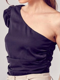 One Shoulder Ruched Blouse