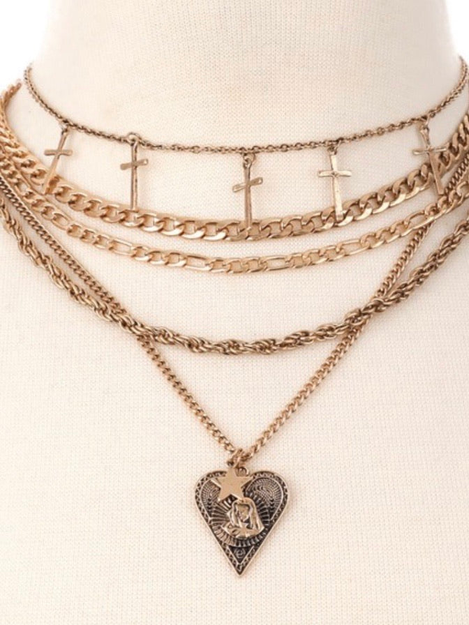 Gold Layer Virgin Charm Necklace