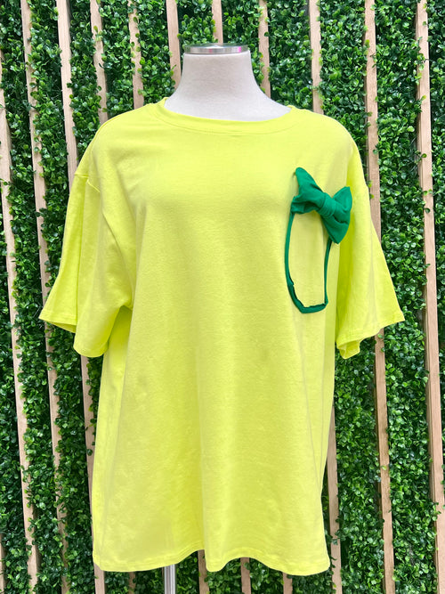 Bow Pocket Lime T Shirt