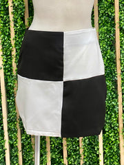 Black White Checker Skirt