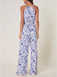 Royal Blue Floral Print Jumpsuit
