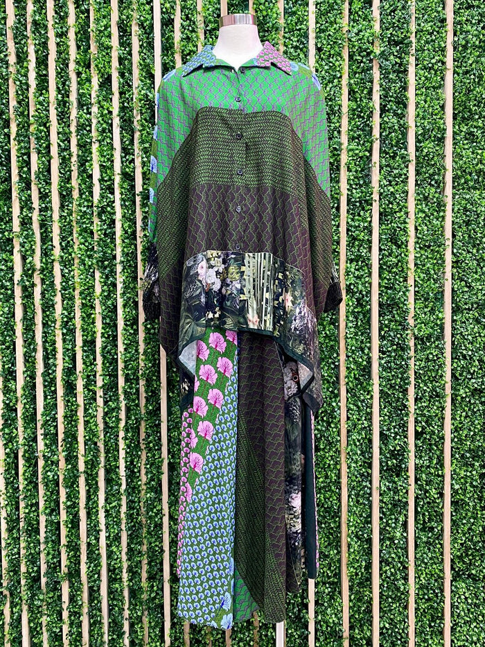 Multi Print Floral Oversized Blouse