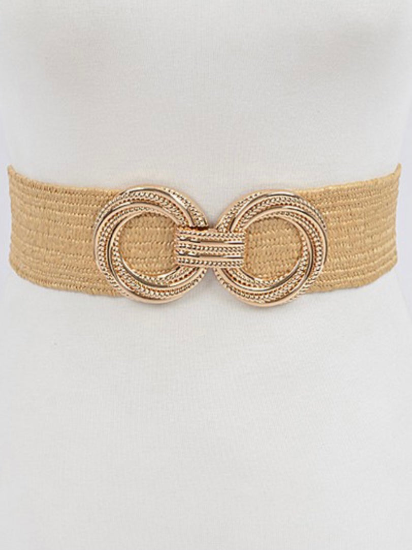 Textured Double Circle Straw Belt