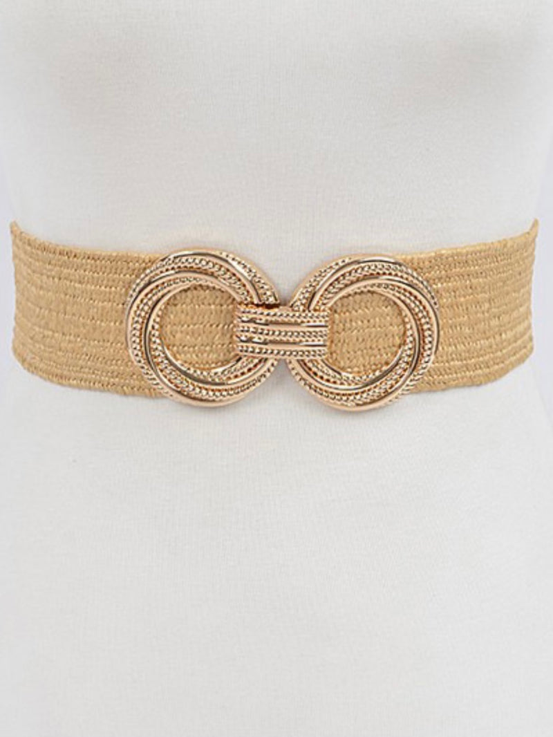 Textured Double Circle Straw Belt