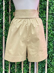 Exquisite Waist Detail Khaki Shorts