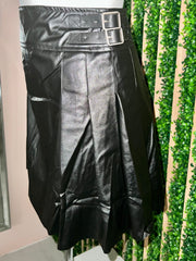 Buckle Detail Pleather Skirt