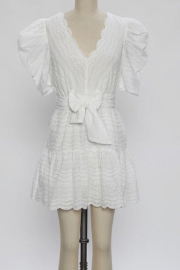 White Eyelet Mini Dress
