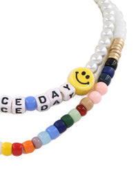 Have a Nice Day Smiley Layered Necklace