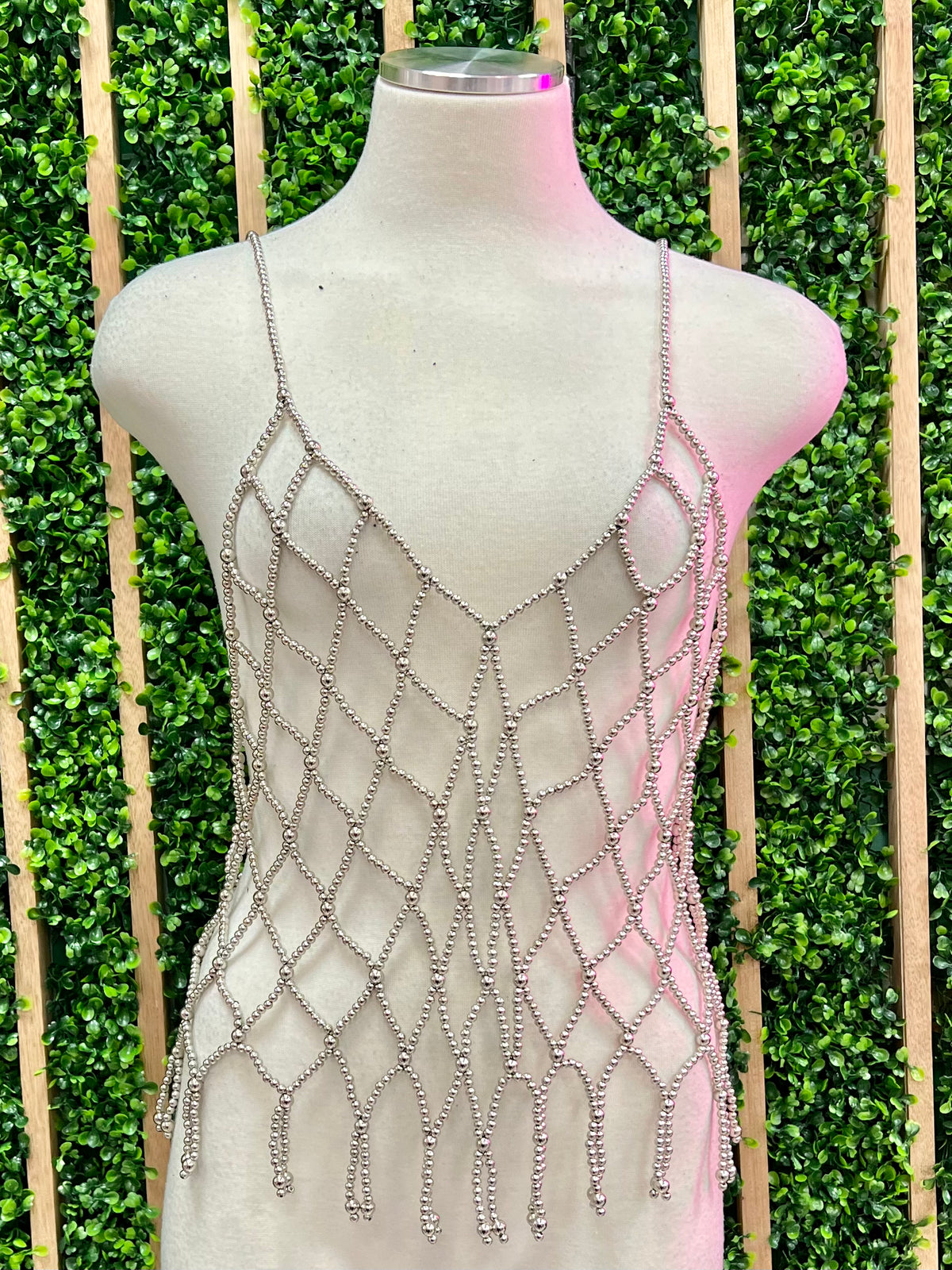 Metallic Pearl Body Chain