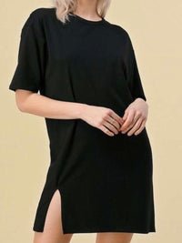 Side Slit T Shirt Dress