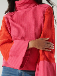Red Fuchsia Block Sweater