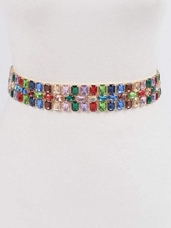 Multi Rhinestone Waist Belt