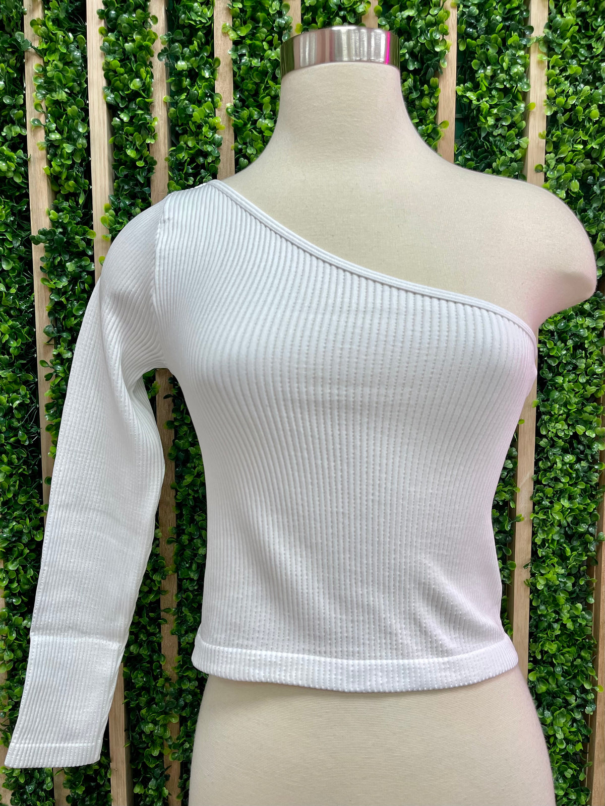 Ribbed One Shoulder Top