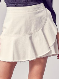 Denim Ruffle Skort