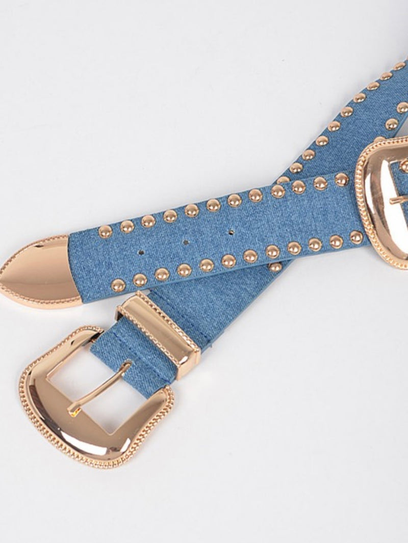 Double Buckle Denim Belt