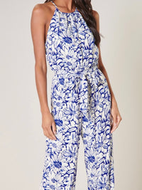 Royal Blue Floral Print Jumpsuit