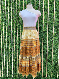 Earth Tones Tiered Midi Skirt