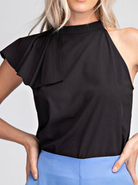 Ruffled Mock Neck Top