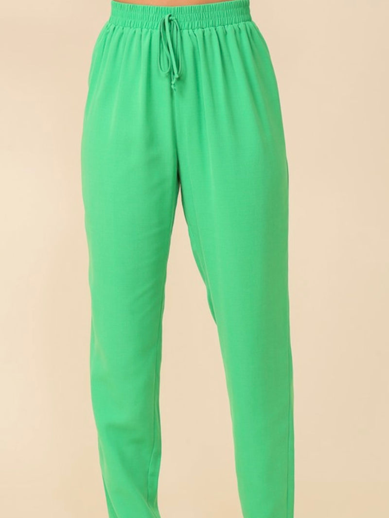 Elastic High Waisted Pants
