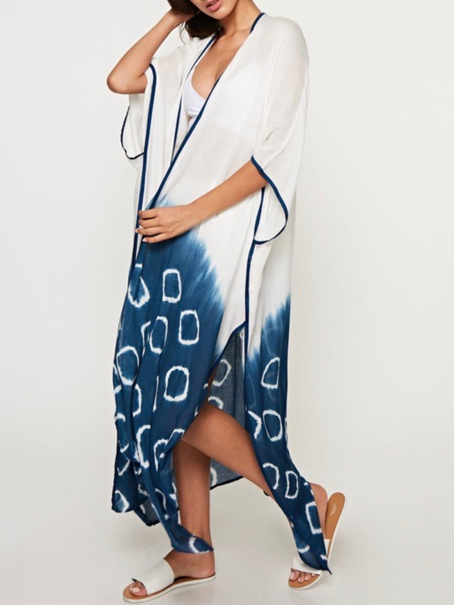 Indigo O Ring Open Kaftan