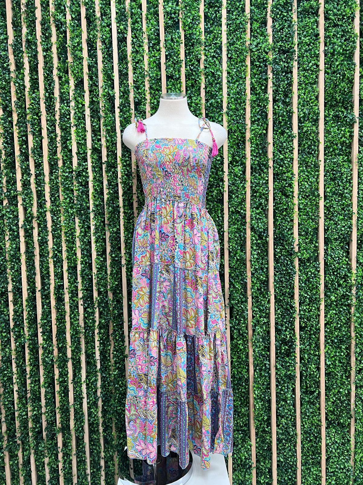 Lilac Paisley Smocked Maxi