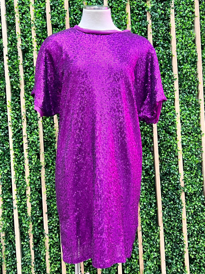 Purple Sequins Dress