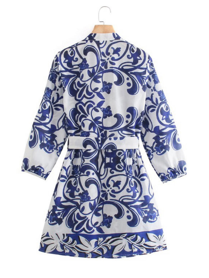 Blue Vine Short Blouse Dress