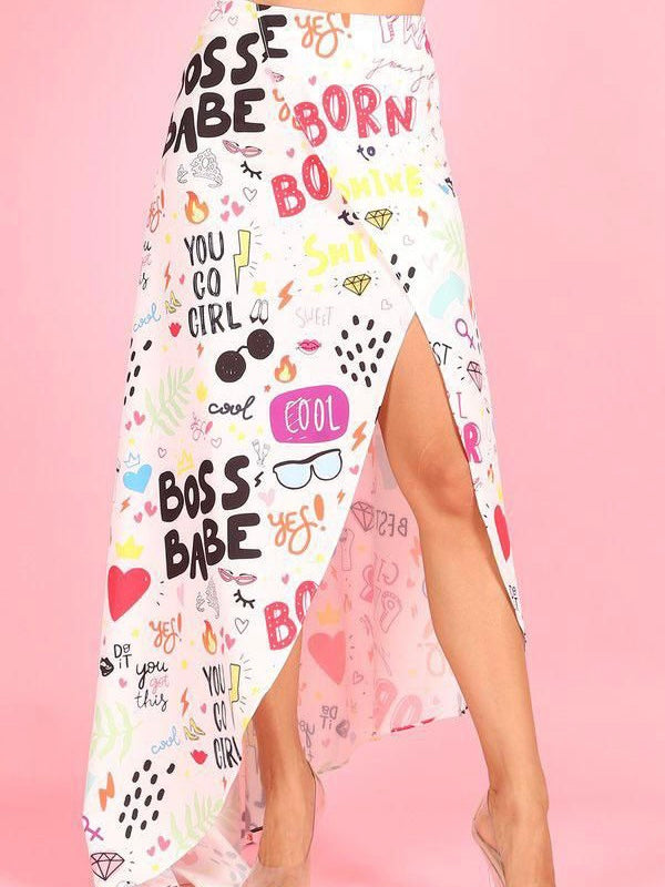 Colorful Assymmetrical Maxi Skirt