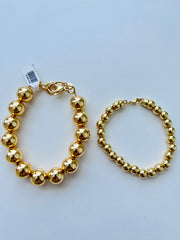 Gold Plated Bead Bracelet Set