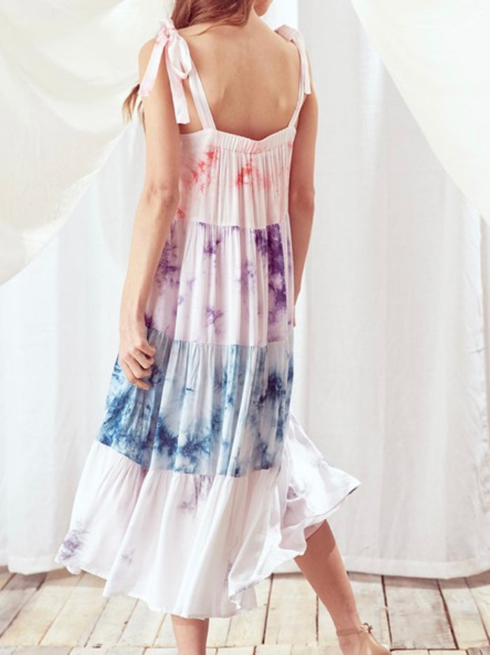 Tie Dye Multicolor Midi Dress