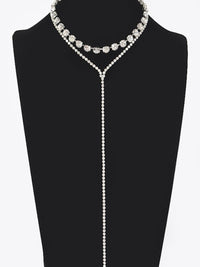 Rhinestone Lariat Double Necklace