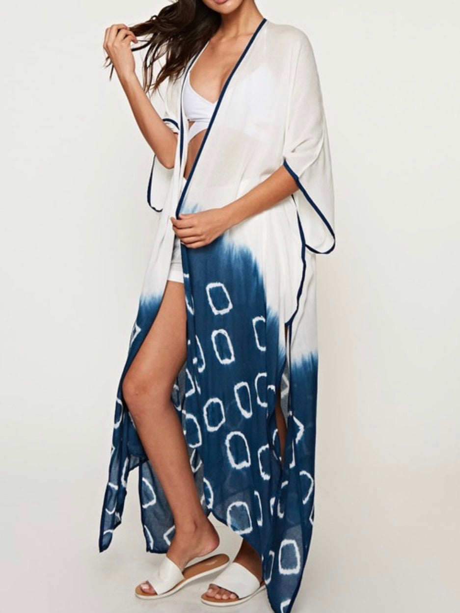 Indigo O Ring Open Kaftan